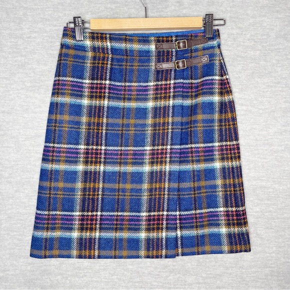 Boden Dresses & Skirts - Boden British Tweed By Moon Plaid Wool Skirt Size 2R US 2 Kilt Wrap Plaid Pencil